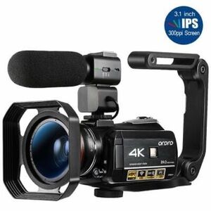 ORDRO AC3 Camcorder Ultra HD 4k Camcorder Microphone 1080P 60fps Digital Zoom